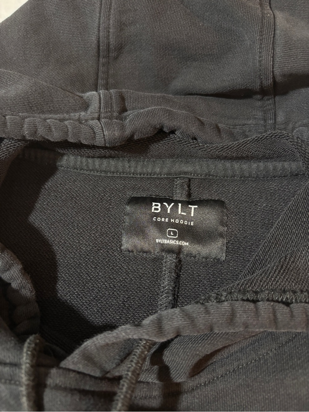 BYLT Core Hoodie Black Pullover Sweatshirt Size Large